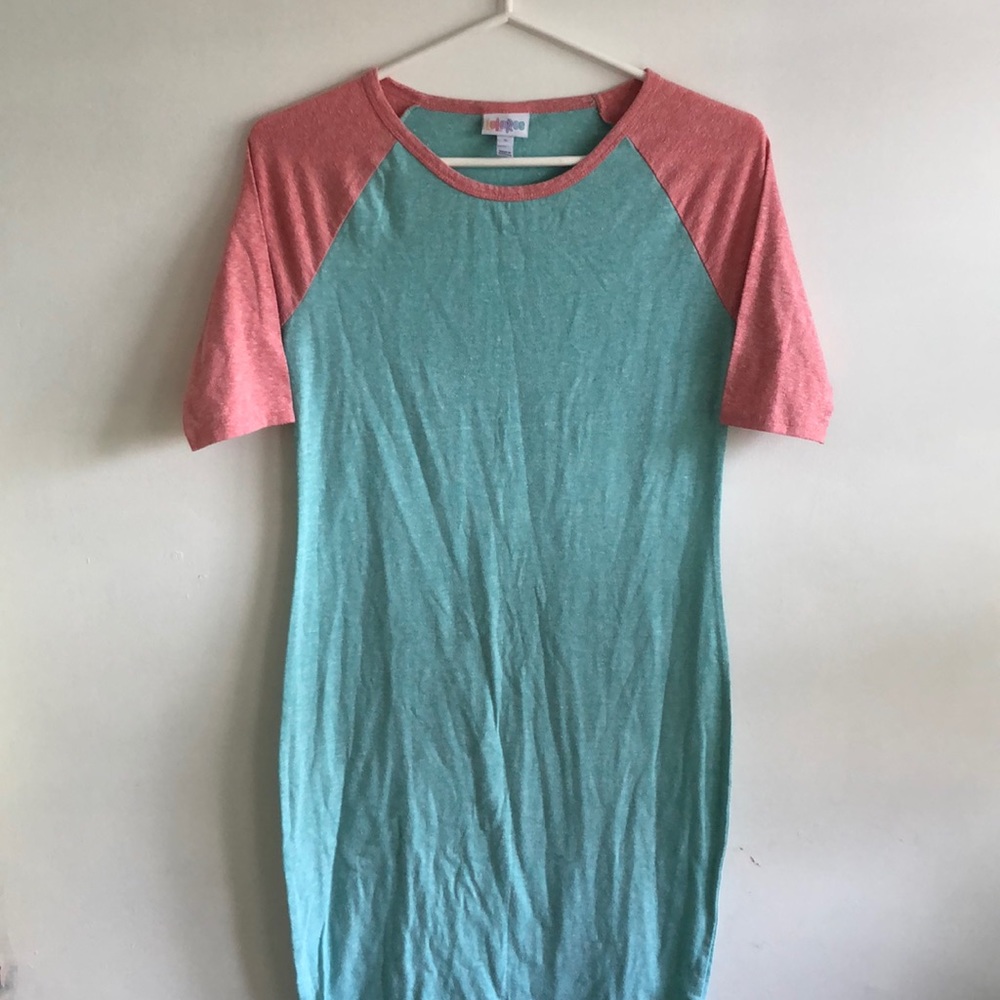 Red & Blue/Green Tunic Dress
